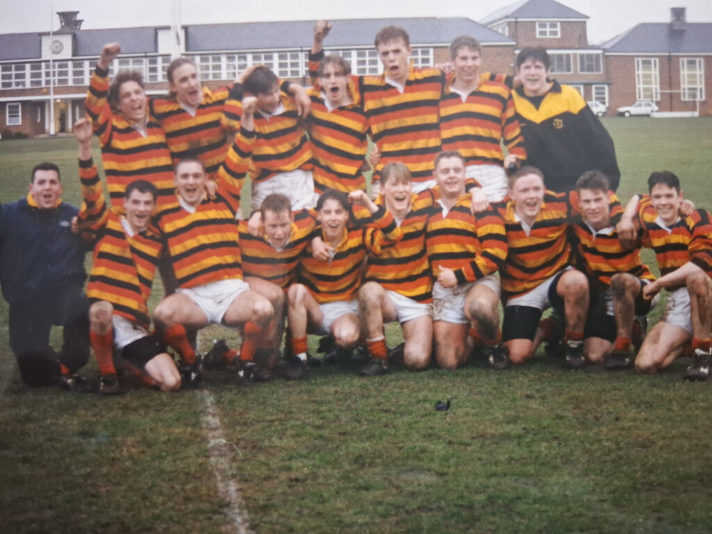 Andy Brown pictured in Dame Allan's Schools rugby XV