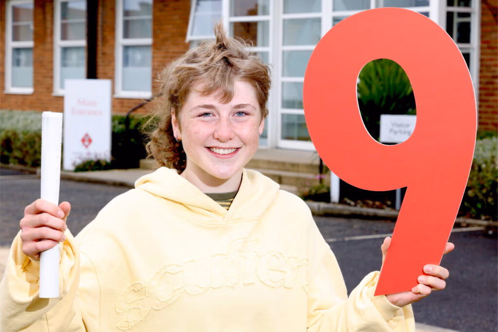 Ruby celebrates GCSE results at Dame Allan's Schools